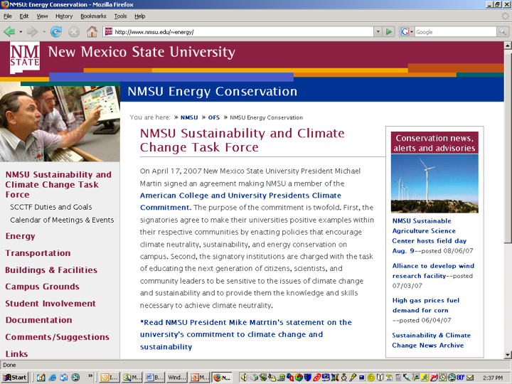 NMSU Sustainability and Climate Change Task Force